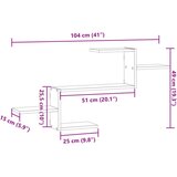 vidaXL Stenska polica betonsko siva 104x15x49 cm inženirski les | Shoptok.si