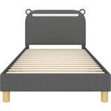  Krevet za djecu s uzglavljem Tamnosiva 90 x 190 cm Tkanina | Shoptok.si