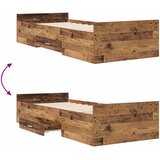  Okvir kreveta s pohranom s ladicama Staro drvo 80 x 200 cm Slike