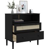  Komoda SENJA crna izgled ratana 80x40x80 cm masivna borovina | Eponuda.com