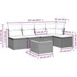  6-dijelni set vrtnih sofa s jastucima crni od poliratana | shoptok.hr