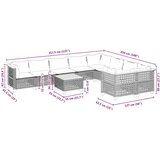  10-dijelni set vrtnih sofa s jastucima crni od poliratana Crna 55 x 55 x 36 cm | shoptok.hr