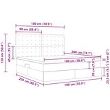  s prostorom za pohranu s LED-om Crna 180 x 200 cm | shoptok.hr