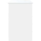 vidaXL Pisalna miza s predali bela 102x50x76 cm inženirski les | Shoptok.si