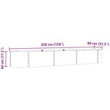 vidaXL Dvignjeno Vrtno Ležišče Rjava Pocinkano jeklo 320 x 80 x 44 cm | Shoptok.si