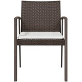  Vrtne stolice s jastucima 4 kom smeđe 56,5x57x83 cm poliratan | shoptok.hr