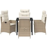  Set za blagovanje u vrtu s jastučićima Bež Poly rattan | shoptok.hr
