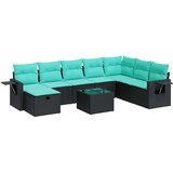  Vrtna sedežna garnitura 9-delna z blazinami črn poli ratan, (22048121) | Shoptok.si