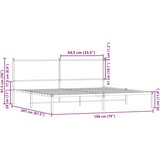  Metalni okvir kreveta bez madraca smeđa boja hrasta 193x203 cm | shoptok.hr