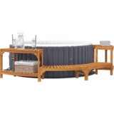  Okruženje za hidromasažnu kadu polukružno 252x111.5x55.5 cm od čvrstog drva bagrema | shoptok.hr
