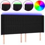  LED uzglavlje crno 163 x 16 x 118/128 cm od tkanine | shoptok.hr