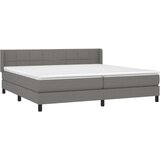  Box spring postelja z vzmetnico temno siva 200x200 cm blago, (20761071) | Shoptok.si