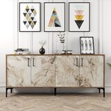Hanah home Kiev - Walnut, White Marble WalnutWhite Console | ePonuda.com
