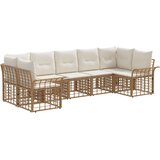  Set vanjskih sofa 7 pcs Prirodna i krema bijela Poliester | shoptok.hr