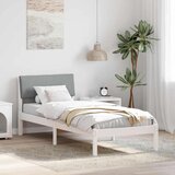  Okvir kreveta s uzglavljem Bijela i svijetlosiva 75 x 190 cm | shoptok.hr