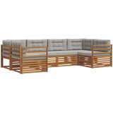  Set vanjskih sofa 6 kom. Prirodna i svijetlo siva 325 x 166,5 x 73 cm | shoptok.hr
