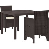  Set za blagovanje na otvorenom 3-dijelni set Smeđa Smola Čvrsta | shoptok.hr