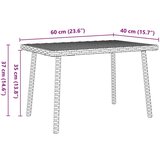  Vrtni stolić za kavu pravokutni smeđi 60x40x37 cm poliratan | shoptok.hr