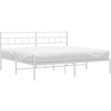 Metalni okvir za krevet s uzglavljem bijeli 183x213 cm | shoptok.hr