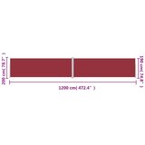  Uvlačiva bočna tenda crvena 200 x 1200 cm | shoptok.hr