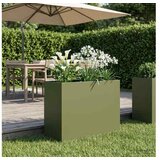 vidaXL Vrtna saksija Maslinastozelena 60 x 30 x 50 cm Čelična vrata - Maslinastozelena 60 x 30 x 50 cm 1 | shoptok.hr