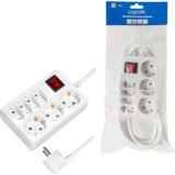 Logilink 7-smerna vtičnica (3x ozemljitveni kontakt / 4x Euro)\, dolžina kabla: 5m LPS210 razdelilna letev s stikalom bela vtičnica 1 kos, (20458103) | Shoptok.si