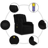 Masažna fotelja crna tkanina - Crna 1 Ručno guranje unatrag Da | shoptok.hr