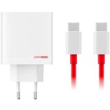 Oneplus SuperVook 80W dvojni potovalni polnilnik USB-A/USB-C s kablom USB-C, Bela, (22007899) | Shoptok.si