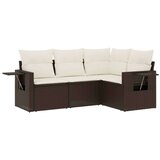 vidaXL 4-dijelni set vrtnih sofa od poliratana s jastucima smeđi | shoptok.hr