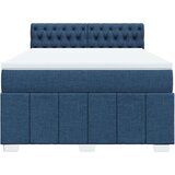 VidaXL Box spring postelja z vzmetnico modra 140x190 cm blago, (21304393) Slike