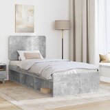  Krevetna konstrukcija s uzglavljem Betonska siva 100 x 200 cm | shoptok.hr