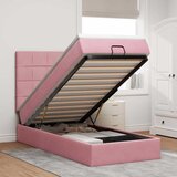 vidaXL Otomanski posteljni okvir z vzmetnicami roza 90x200cm žamet | Shoptok.si