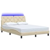  Okvir kreveta s LED-om bez madraca krem 140x190 cm Tkanina | shoptok.hr
