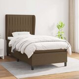  Box spring postelja z vzmetnico temno rjava 80x200 cm blago, (20898557) Cene