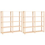 vidaXL Stojalo s policami 5-nadstropno 2 kosa 170x38x170 cm borovina Cene
