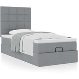 vidaXL Otomanski okvir kreveta s madraca svijetlosivi 90x190cm tkanine | shoptok.hr
