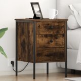 vidaXL Noćni Ormari s ladicama 2 pcs Dimljeni hrast 42 x 41 x 61 cm Cijene
