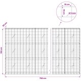  Gabion s žicom debljine 5 mm i mrežom 10x10 cm 750x20x150 cm | shoptok.hr