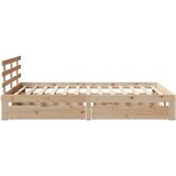 vidaXL Posteljni okvir s predali 140x200 cm borovina | Shoptok.si