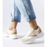 Gemre Beige and white sneakers with a golden accent duffy | Shoptok.si