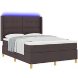 vidaXL Box spring krevet s madracem Smeđa 140 x 200 cm tkanina Cijene
