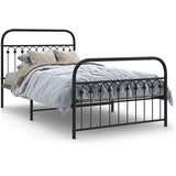 Metalni okvir kreveta uzglavlje i podnožje crni 107x203 cm | shoptok.hr