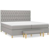Maison Chic Box spring postelja - Vzmetna postelja z vzmetnico svetlo siva 200x200 cm blago SL13353, (21901434) | Shoptok.si