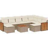  10-dijelni set vrtnih sofa s jastucima bež od poliratana | shoptok.hr