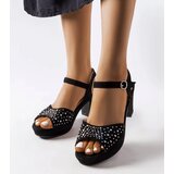 Gemre Black Block Heel Sandals Beltane | ePonuda.com
