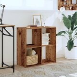  Regal za knjige boja starog drva 68,5x32x68,5 cm drveni | Shoptok.si