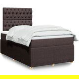 Maison Chic Box spring postelja - Vzmetna postelja z vzmetnico temno rjava 120x190 cm blago SL4748, (21907973) | Shoptok.si
