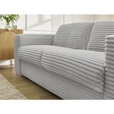 Bobochic Paris Svetlo siva sedežna garnitura za spanje/raztegljiva iz rebrastega žameta 220 cm Hugo – | Shoptok.si