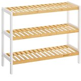 Songmics 3-nadstropno stojalo za čevlje iz bambusa, organizator stojala, polica za shranjevanje, 70 x 26 x 55 cm (š x g x v), popolno za hodnik, kopalnico, dnevno sobo, spalnico in hodnik LBS03H, (21313507) | Shoptok.si