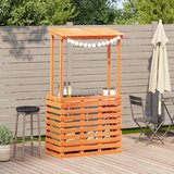 Vanjski barski stol s krovom smeđi 112,5 x 57 x 195,5 cm drveni | shoptok.hr